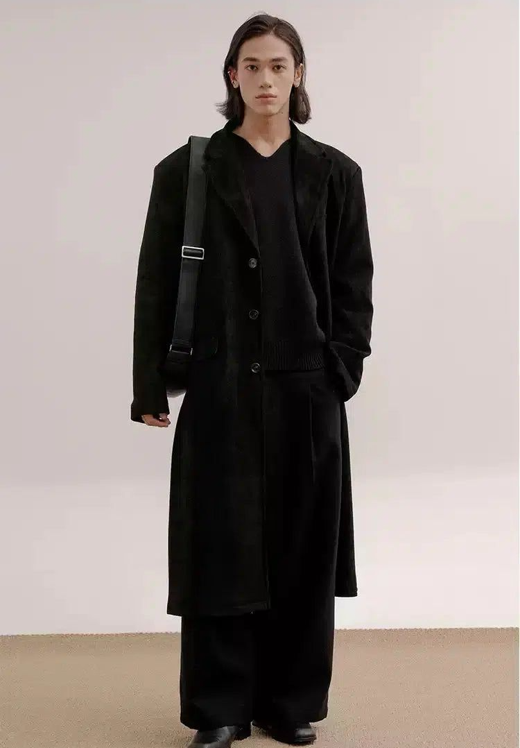 Zhou Micro Suede Long Coat-korean-fashion-Long Coat-Zhou's Closet-OH Garments