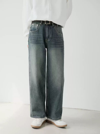 Zhou Mid-Rise Straight Leg Jeans-korean-fashion-Jeans-Zhou's Closet-OH Garments