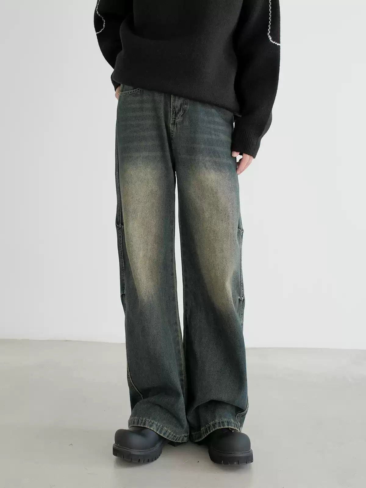 Zhou Mid-Waist Straight Jeans-korean-fashion-Jeans-Zhou's Closet-OH Garments