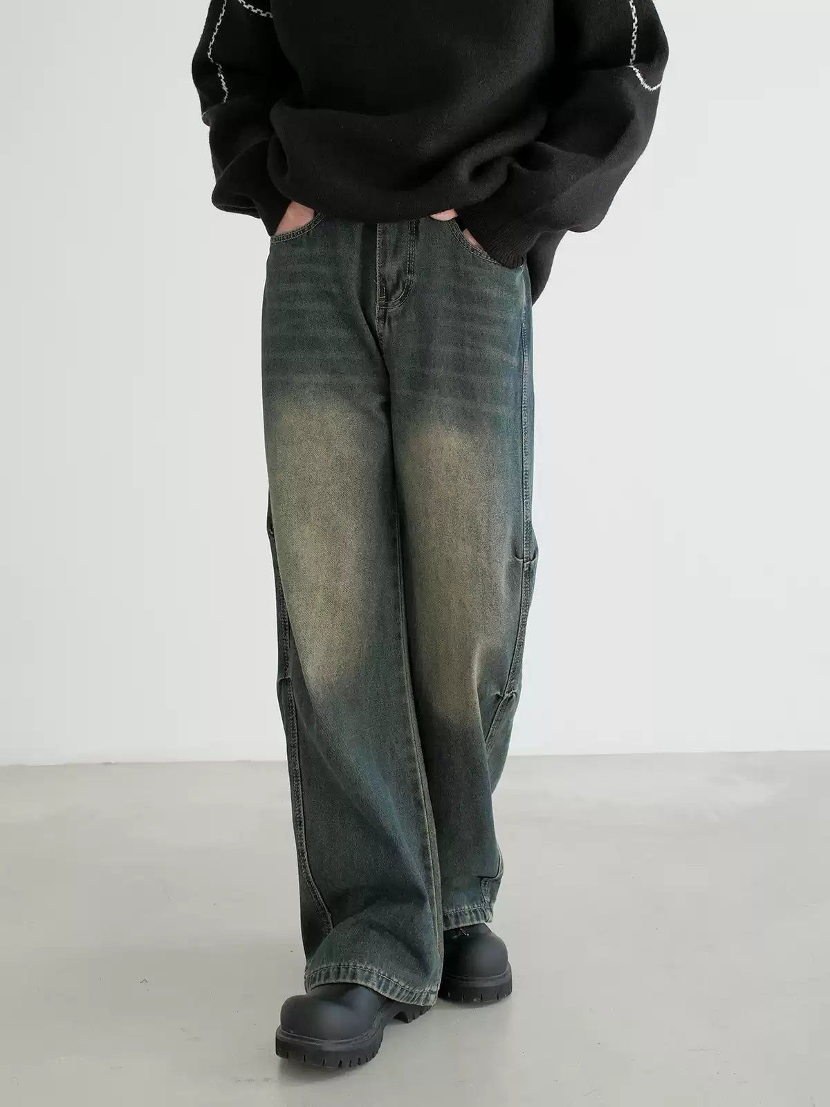 Zhou Mid-Waist Straight Jeans-korean-fashion-Jeans-Zhou's Closet-OH Garments