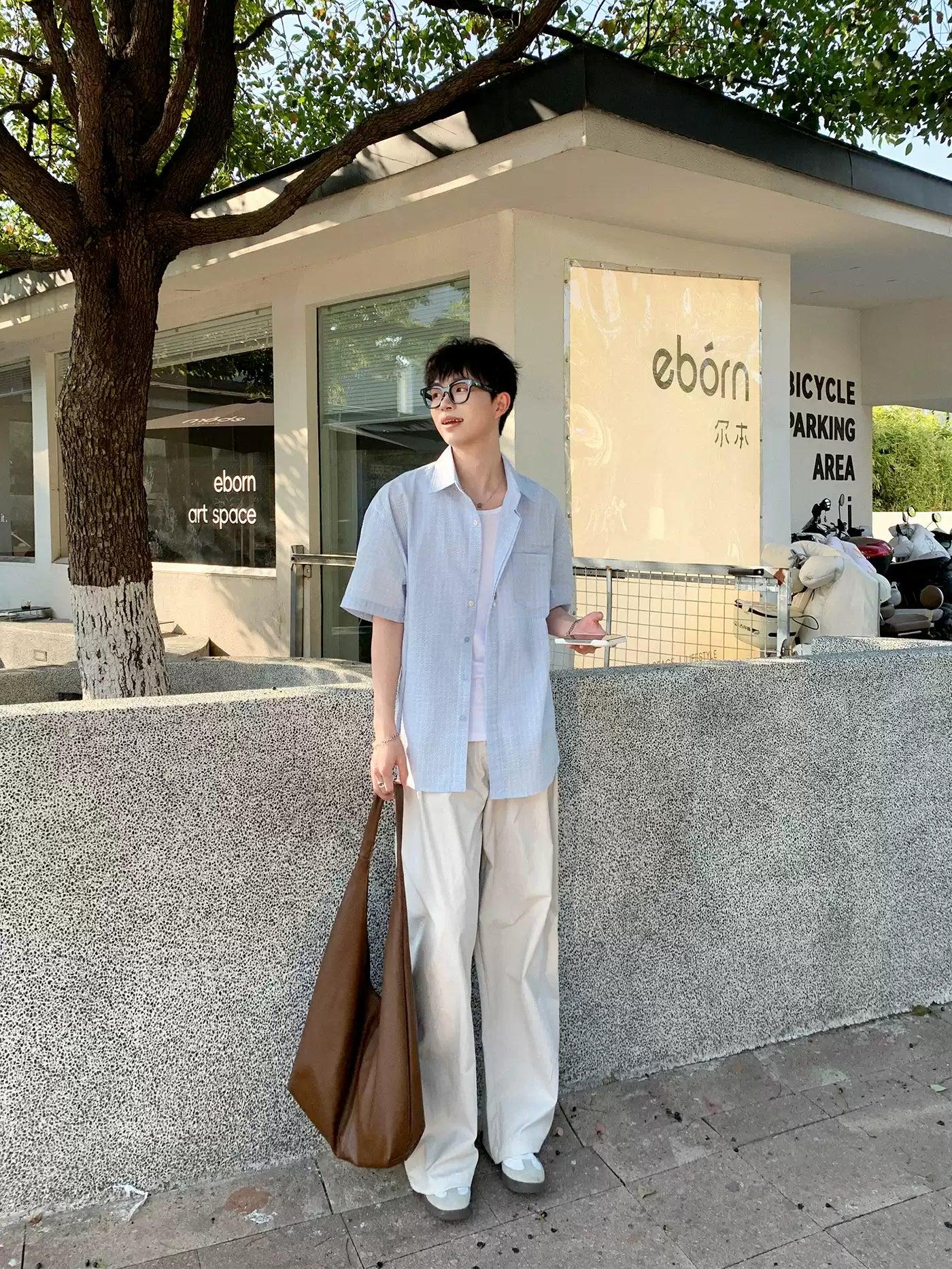 Zhou Minimal Checkered Shirt-korean-fashion-Shirt-Zhou's Closet-OH Garments