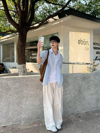 Zhou Minimal Checkered Shirt-korean-fashion-Shirt-Zhou's Closet-OH Garments