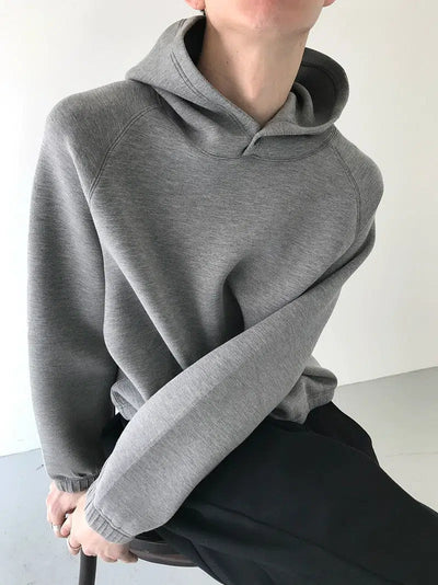 Zhou Minimal Detail Cropped Hoodie-korean-fashion-Hoodie-Zhou's Closet-OH Garments