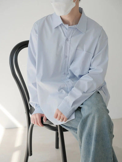 Zhou Minimal Front Pocket Shirt-korean-fashion-Shirt-Zhou's Closet-OH Garments