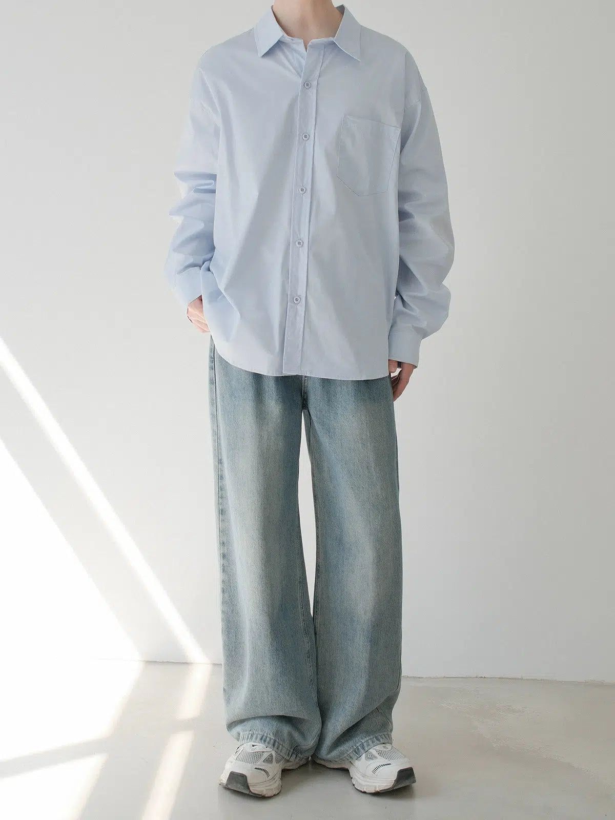 Zhou Minimal Front Pocket Shirt-korean-fashion-Shirt-Zhou's Closet-OH Garments