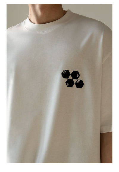 Zhou Minimal Hexagons Detail T-Shirt-korean-fashion-T-Shirt-Zhou's Closet-OH Garments