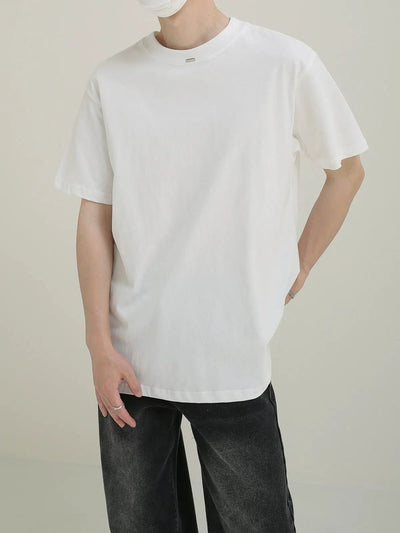 Zhou Minimal Metal Bar T-Shirt-korean-fashion-T-Shirt-Zhou's Closet-OH Garments