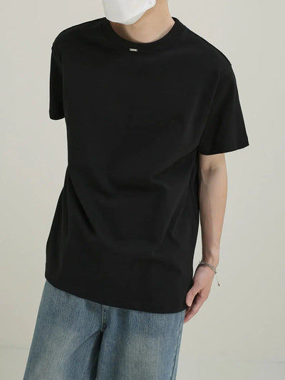 Zhou Minimal Metal Bar T-Shirt-korean-fashion-T-Shirt-Zhou's Closet-OH Garments