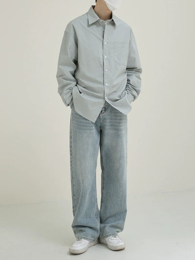Zhou Minimal Pocket Casual Shirt-korean-fashion-Shirt-Zhou's Closet-OH Garments