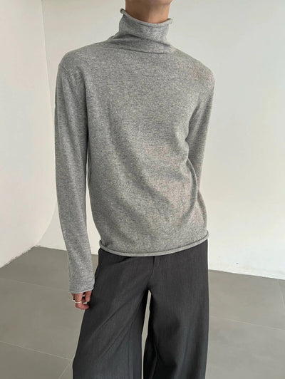 Zhou Minimal Relaxed Fit Turtleneck-korean-fashion-Turtleneck-Zhou's Closet-OH Garments