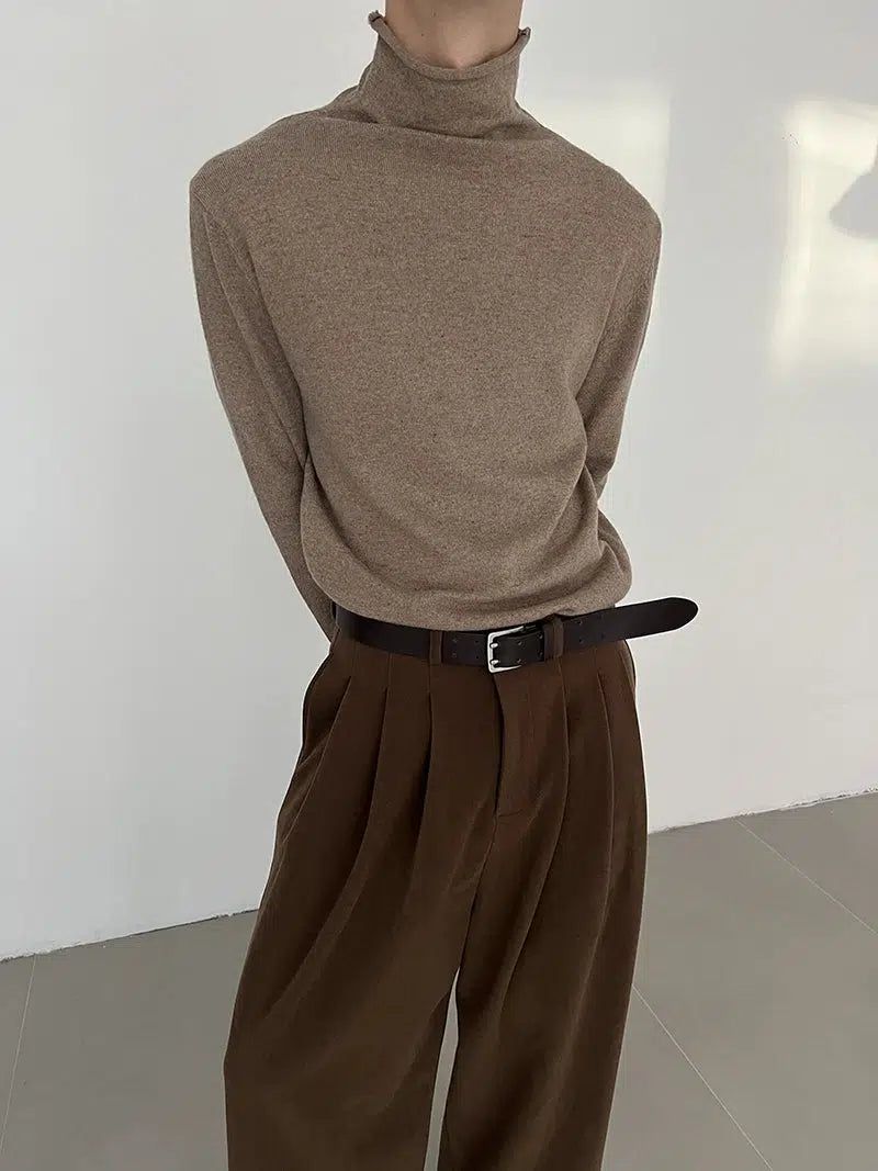 Zhou Minimal Relaxed Fit Turtleneck-korean-fashion-Turtleneck-Zhou's Closet-OH Garments