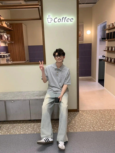 Zhou Minimal Style Regular Fit Polo-korean-fashion-Polo-Zhou's Closet-OH Garments
