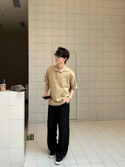 Zhou Minimal Style Regular Fit Polo-korean-fashion-Polo-Zhou's Closet-OH Garments