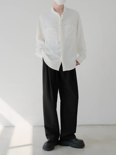 Zhou Minimalist Pocket Shirt-korean-fashion-Shirt-Zhou's Closet-OH Garments