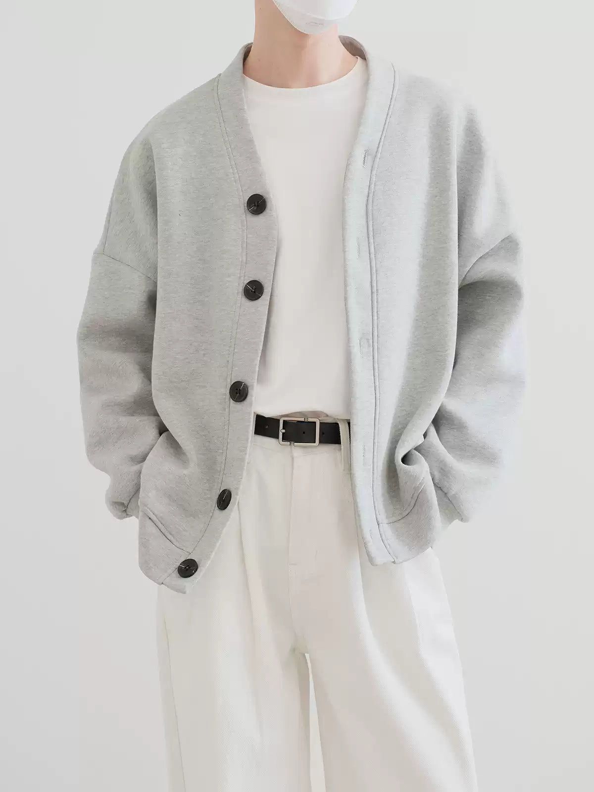 Zhou Minimalist V-Neck Cardigan-korean-fashion-Cardigan-Zhou's Closet-OH Garments