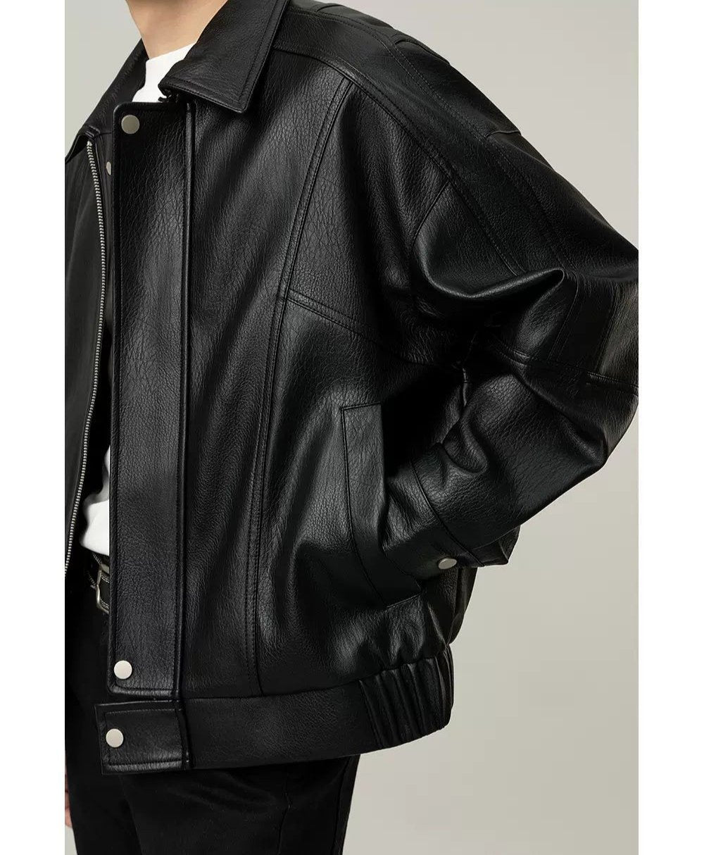 Zhou Moto PU Leather Jacket-korean-fashion-Jacket-Zhou's Closet-OH Garments