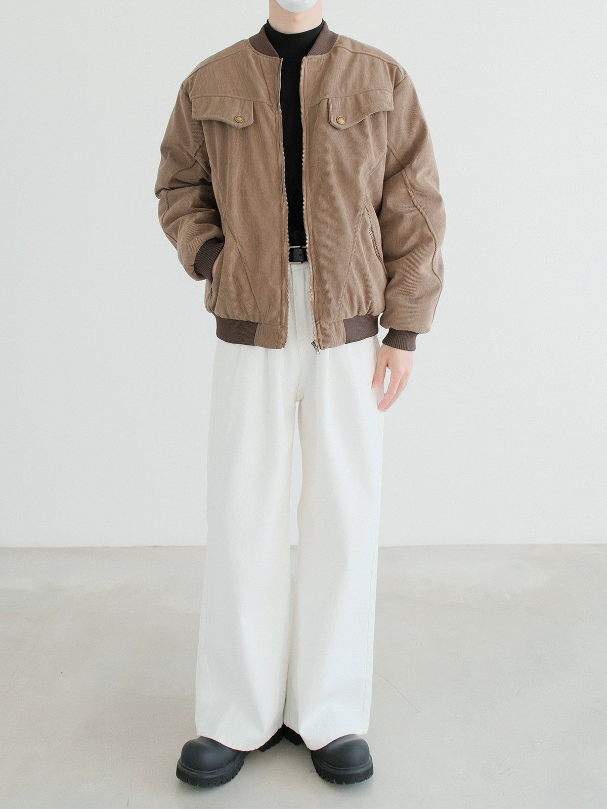 Zhou Multi-Zipper Corduroy Jacket-korean-fashion-Jacket-Zhou's Closet-OH Garments