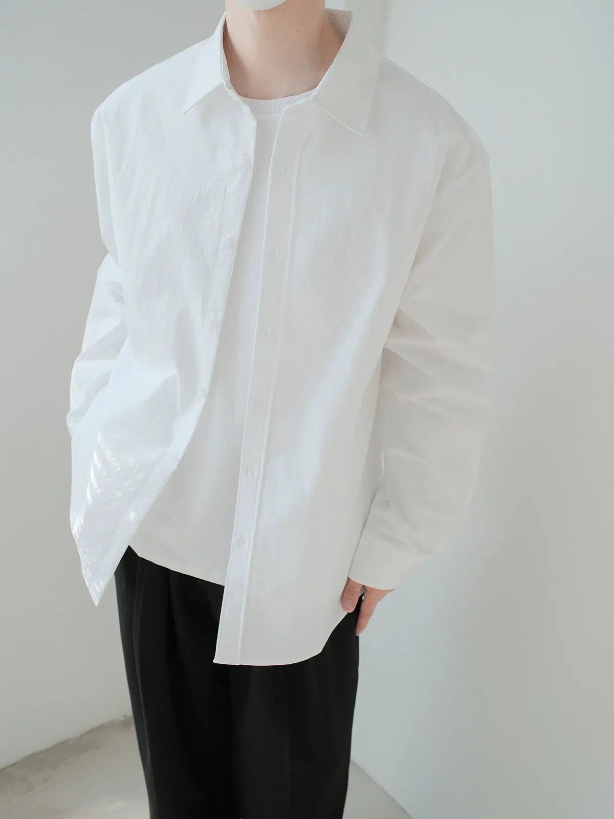 Zhou Neat Long Sleeves Shirt-korean-fashion-Shirt-Zhou's Closet-OH Garments