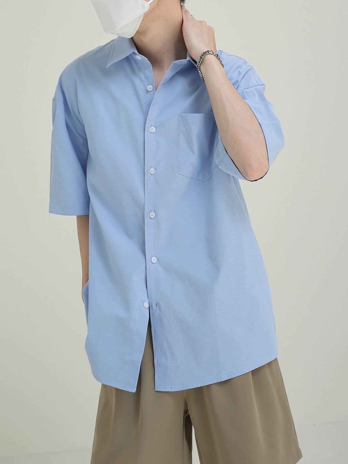 Zhou Neat Solid Color Shirt-korean-fashion-Shirt-Zhou's Closet-OH Garments
