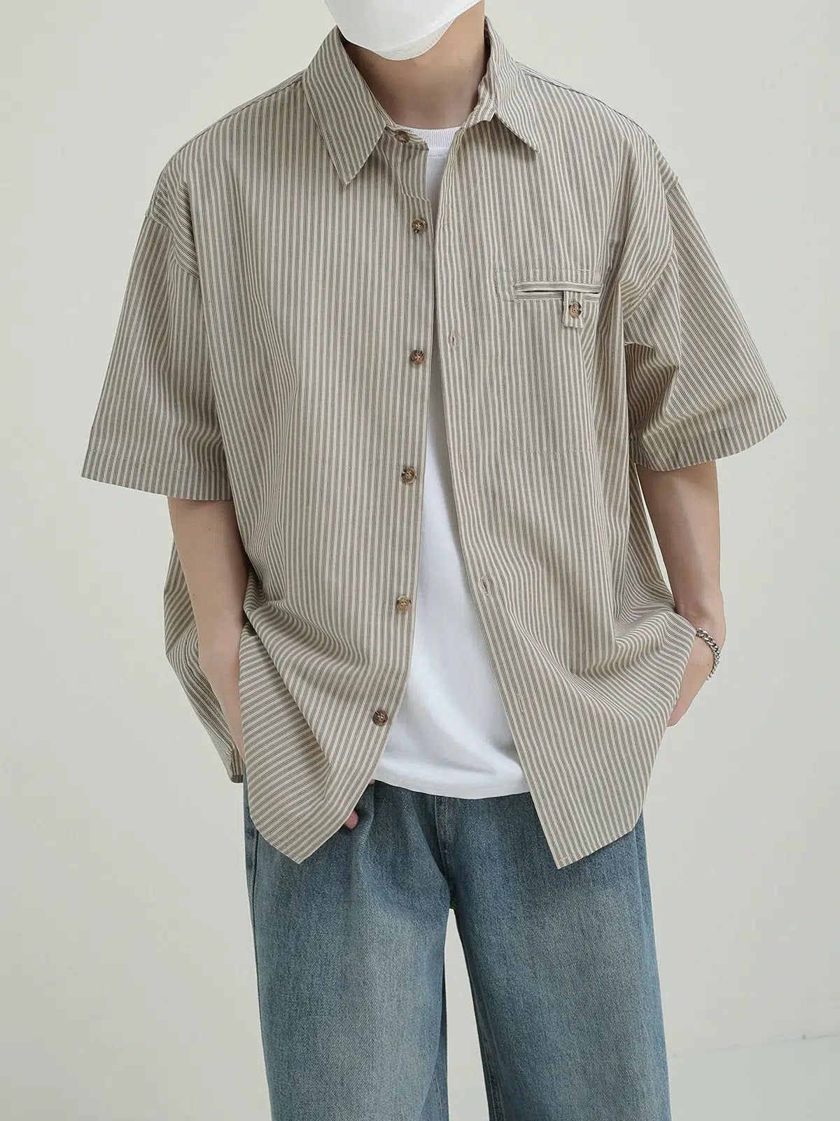 Zhou Neutral Stripes Shirt-korean-fashion-Shirt-Zhou's Closet-OH Garments