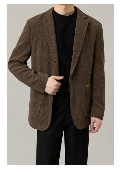 Zhou Notch Lapel Single-Button Blazer-korean-fashion-Blazer-Zhou's Closet-OH Garments