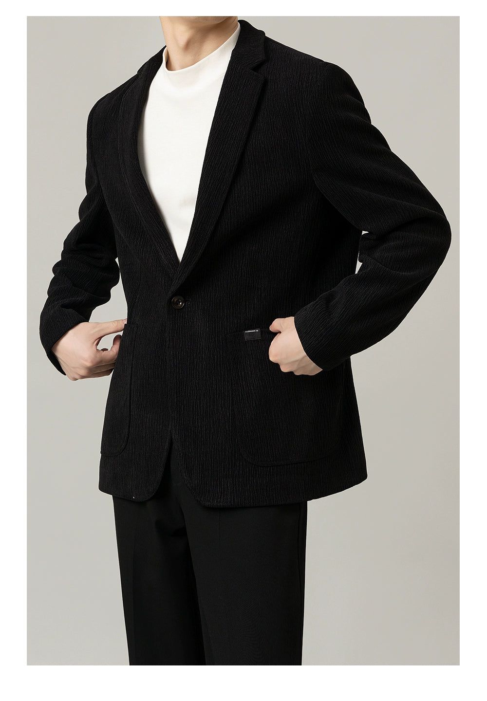 Zhou Notch Lapel Single-Button Blazer-korean-fashion-Blazer-Zhou's Closet-OH Garments