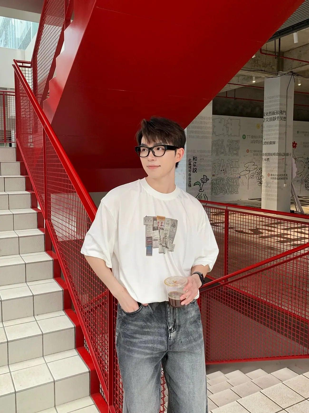Zhou Notice Board Graphic T-Shirt-korean-fashion-T-Shirt-Zhou's Closet-OH Garments