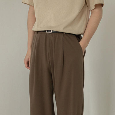 Zhou Office Minimal Folds Bootcut Pants-korean-fashion-Pants-Zhou's Closet-OH Garments