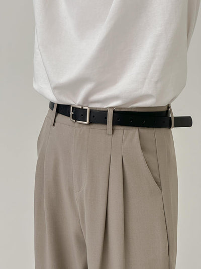 Zhou Office Minimal Folds Flow Trousers-korean-fashion-Pants-Zhou's Closet-OH Garments