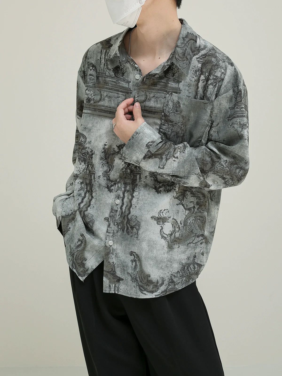 Zhou Old Classic Pattern Shirt-korean-fashion-Shirt-Zhou's Closet-OH Garments