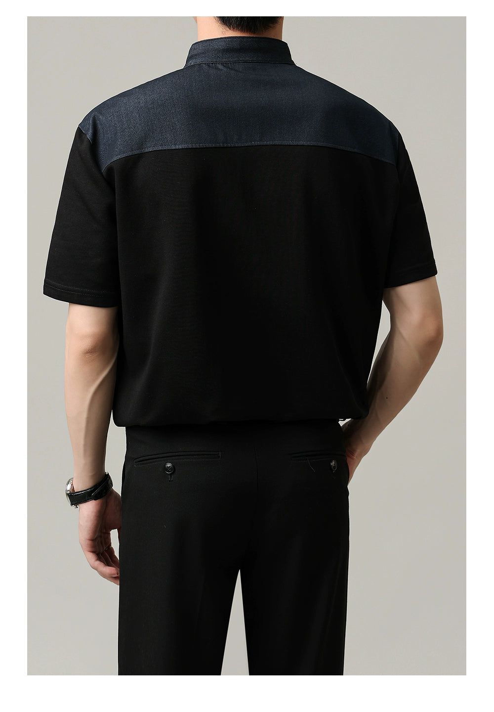 Zhou Outline Half Button T-Shirt-korean-fashion-T-Shirt-Zhou's Closet-OH Garments