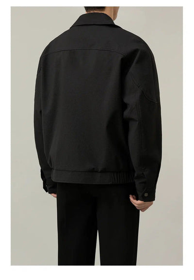 Zhou Oversized Pocket Textured & Zipped Jacket-korean-fashion-Jacket-Zhou's Closet-OH Garments