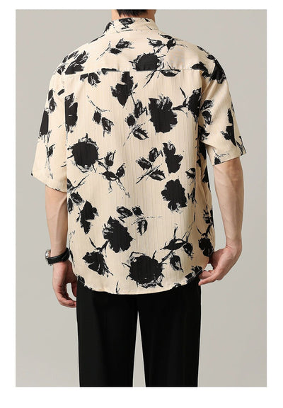 Zhou Paint Splashes Textured Shirt-korean-fashion-Shirt-Zhou's Closet-OH Garments
