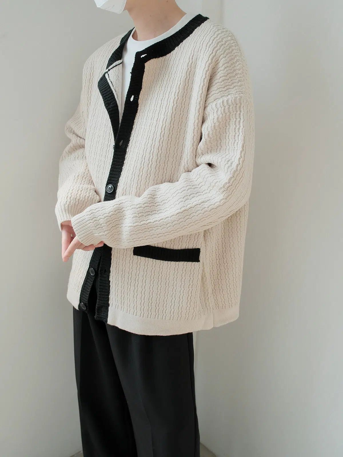 Zhou Patterned and Buttoned Knit Cardigan-korean-fashion-Cardigan-Zhou's Closet-OH Garments