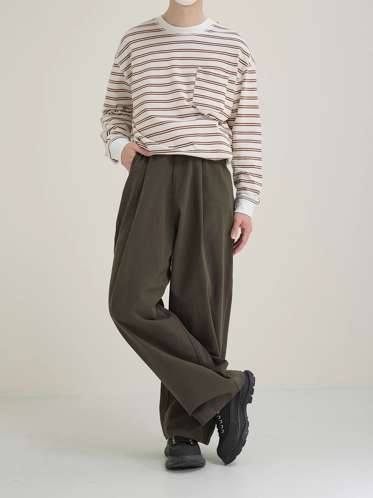 Zhou Pintuck Pleats Wide Pants-korean-fashion-Pants-Zhou's Closet-OH Garments