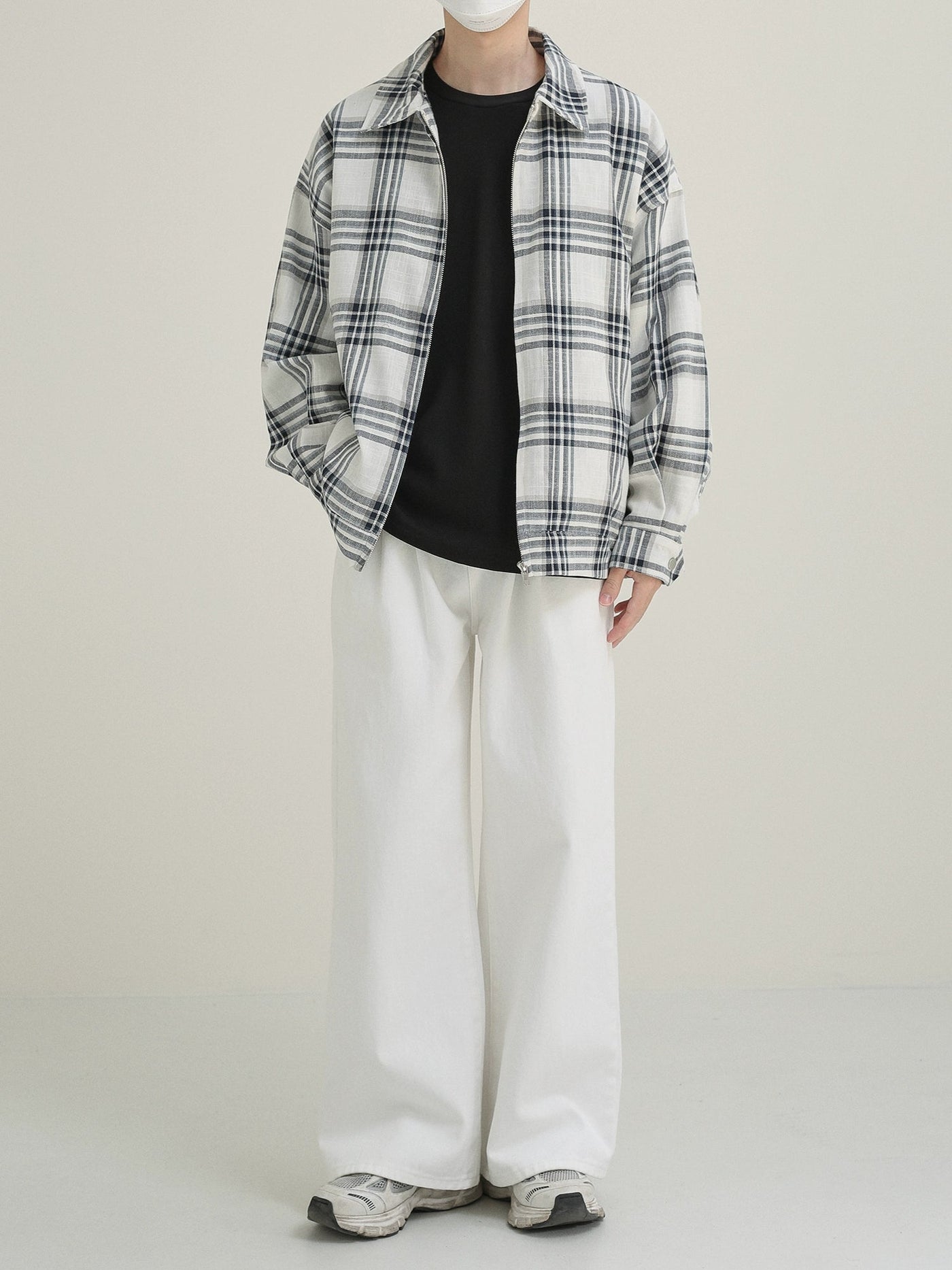 Zhou Plaid Zipped Jacket-korean-fashion-Jacket-Zhou's Closet-OH Garments