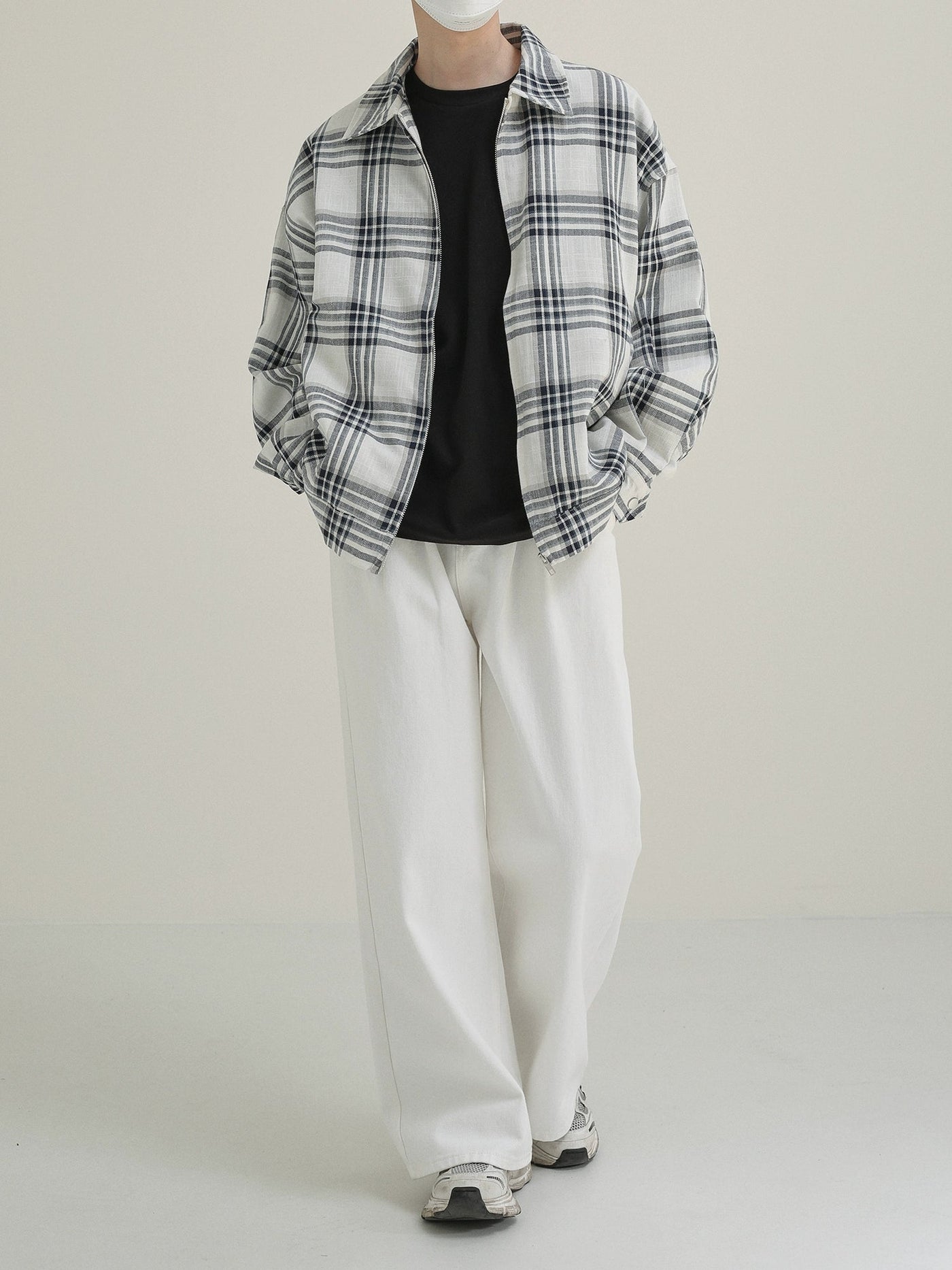 Zhou Plaid Zipped Jacket-korean-fashion-Jacket-Zhou's Closet-OH Garments