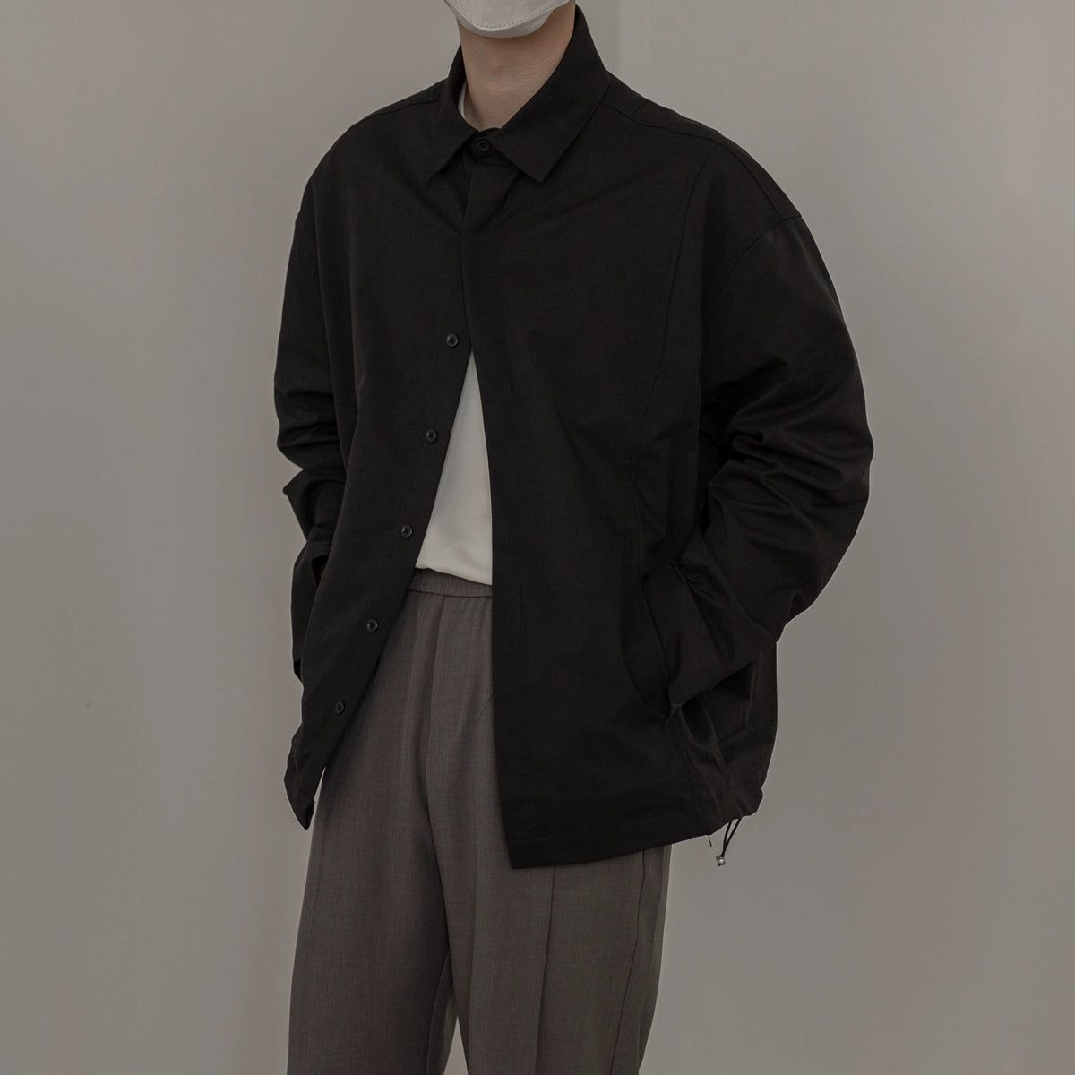 Zhou Plain Color Buttoned Jacket-korean-fashion-Jacket-Zhou's Closet-OH Garments