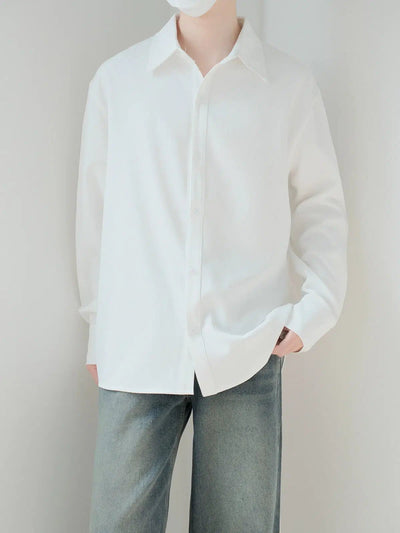 Zhou Plain Color Relaxed Fit Shirt-korean-fashion-Shirt-Zhou's Closet-OH Garments