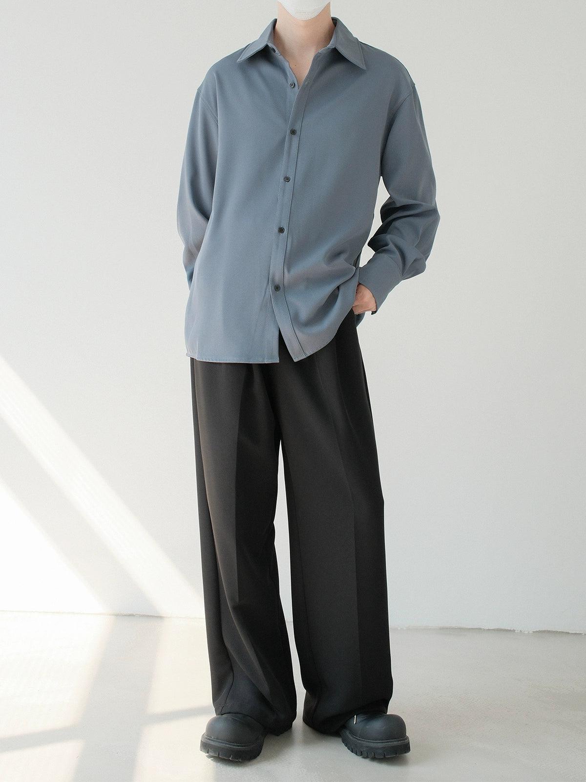 Zhou Plain Color Relaxed Fit Shirt-korean-fashion-Shirt-Zhou's Closet-OH Garments