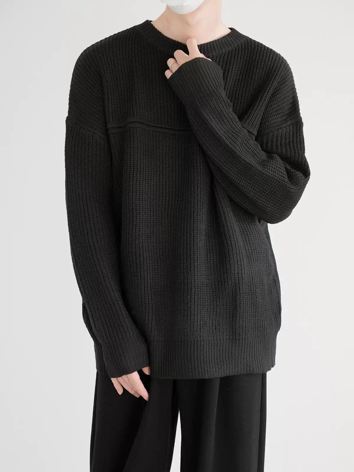 Zhou Plain Drape Loose Sweater-korean-fashion-Sweater-Zhou's Closet-OH Garments