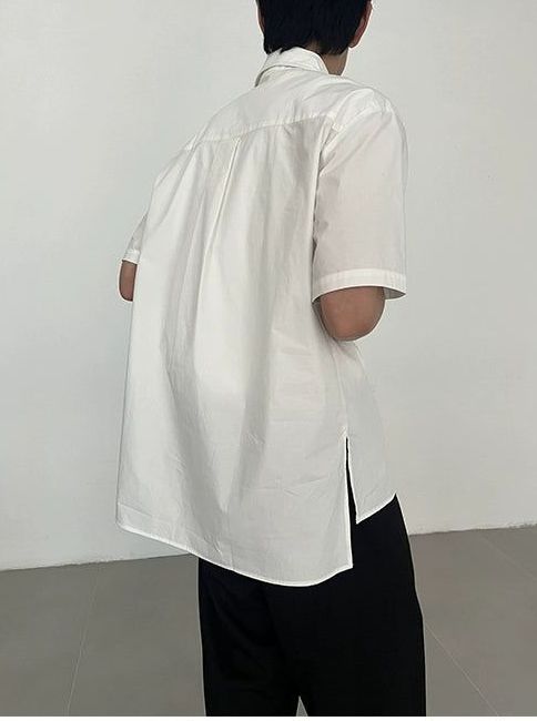 Zhou Plain Essential Relaxed Shirt-korean-fashion-Shirt-Zhou's Closet-OH Garments