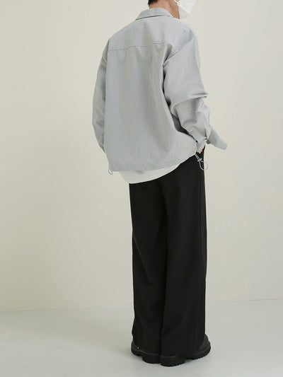 Zhou Plain Pocket Detail Shirt-korean-fashion-Shirt-Zhou's Closet-OH Garments