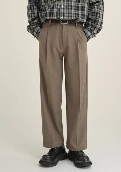 Zhou Pleated Classic Straight Pants-korean-fashion-Pants-Zhou's Closet-OH Garments