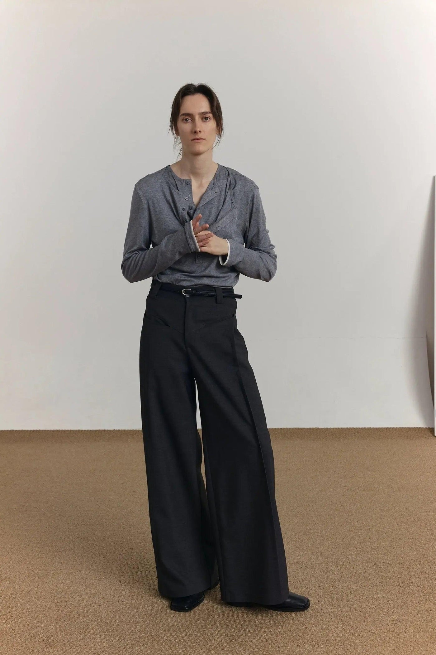Zhou Pleated High Waist Trousers-korean-fashion-Trousers-Zhou's Closet-OH Garments