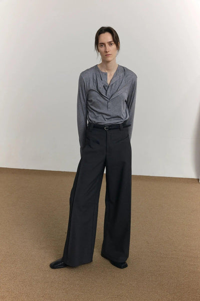 Zhou Pleated High Waist Trousers-korean-fashion-Trousers-Zhou's Closet-OH Garments