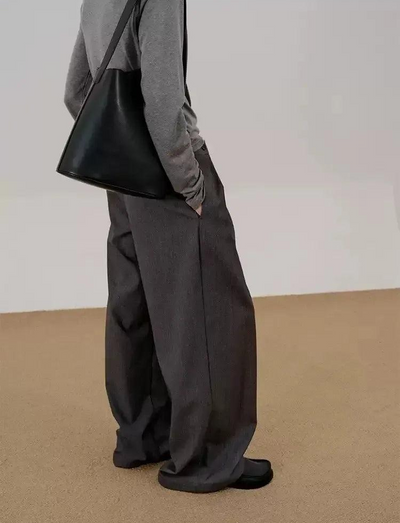 Zhou Pleated Loose Trousers-korean-fashion-Trousers-Zhou's Closet-OH Garments