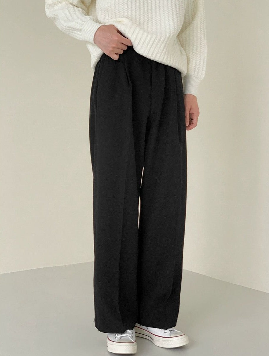 Zhou Pleated Straight Leg Pants-korean-fashion-Pants-Zhou's Closet-OH Garments