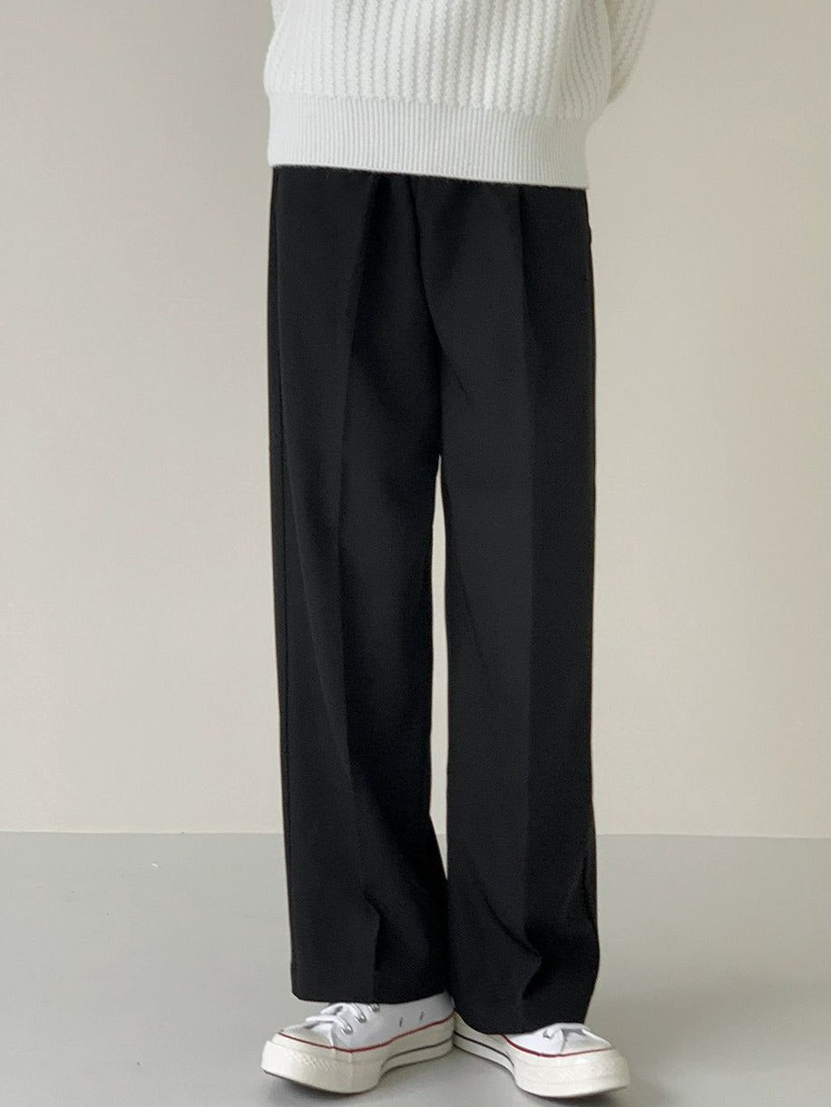 Zhou Pleated Straight Leg Pants-korean-fashion-Pants-Zhou's Closet-OH Garments