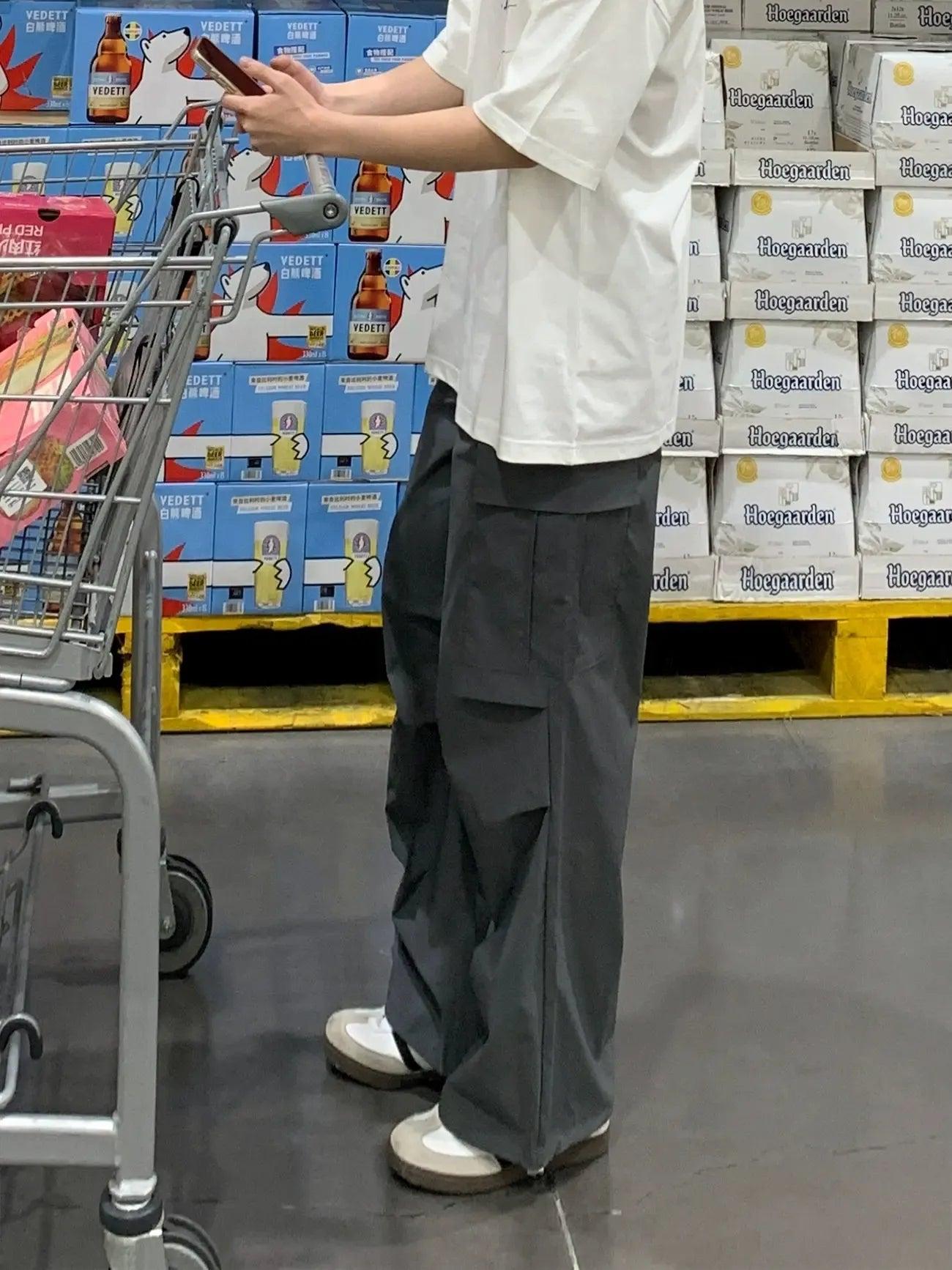 Zhou Pleated Wide Leg Cargo Pants-korean-fashion-Pants-Zhou's Closet-OH Garments